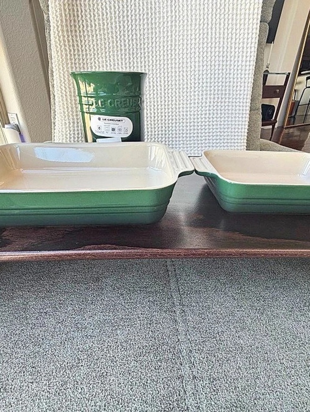 NEW Le Creuset 3-Piece Stoneware Set in Discontinued "Cactus" Green